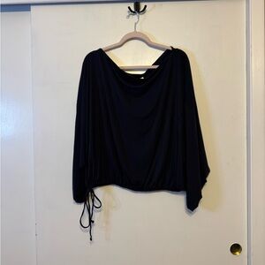Athleta Black Drape Blouse
